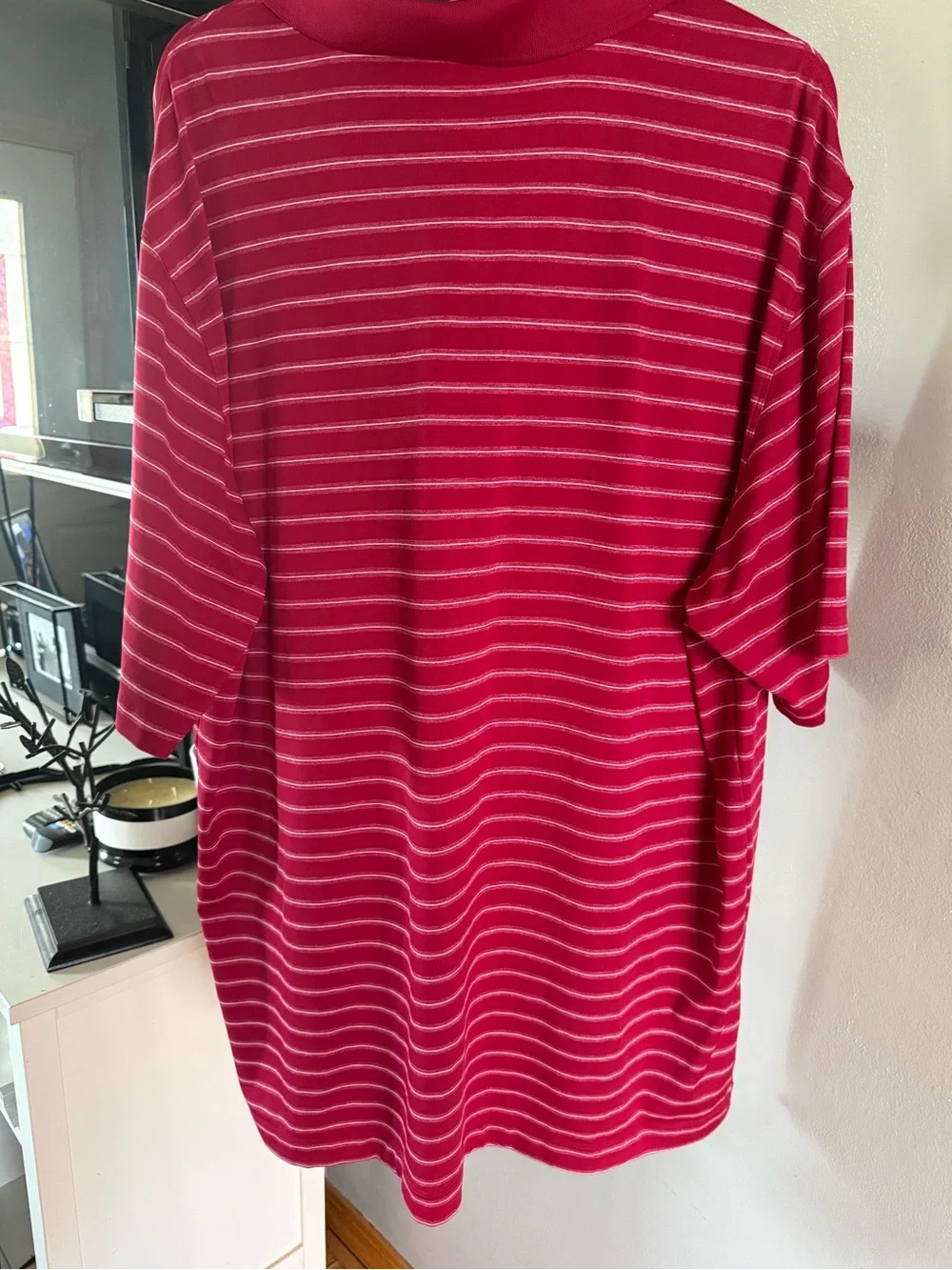 Nike Golf Dri-FIT Golf Polo Men’s Red White Striped Kapalua Logo Size XL